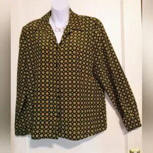 Joan Leslie Stylish Black and Gold Women's Blouse